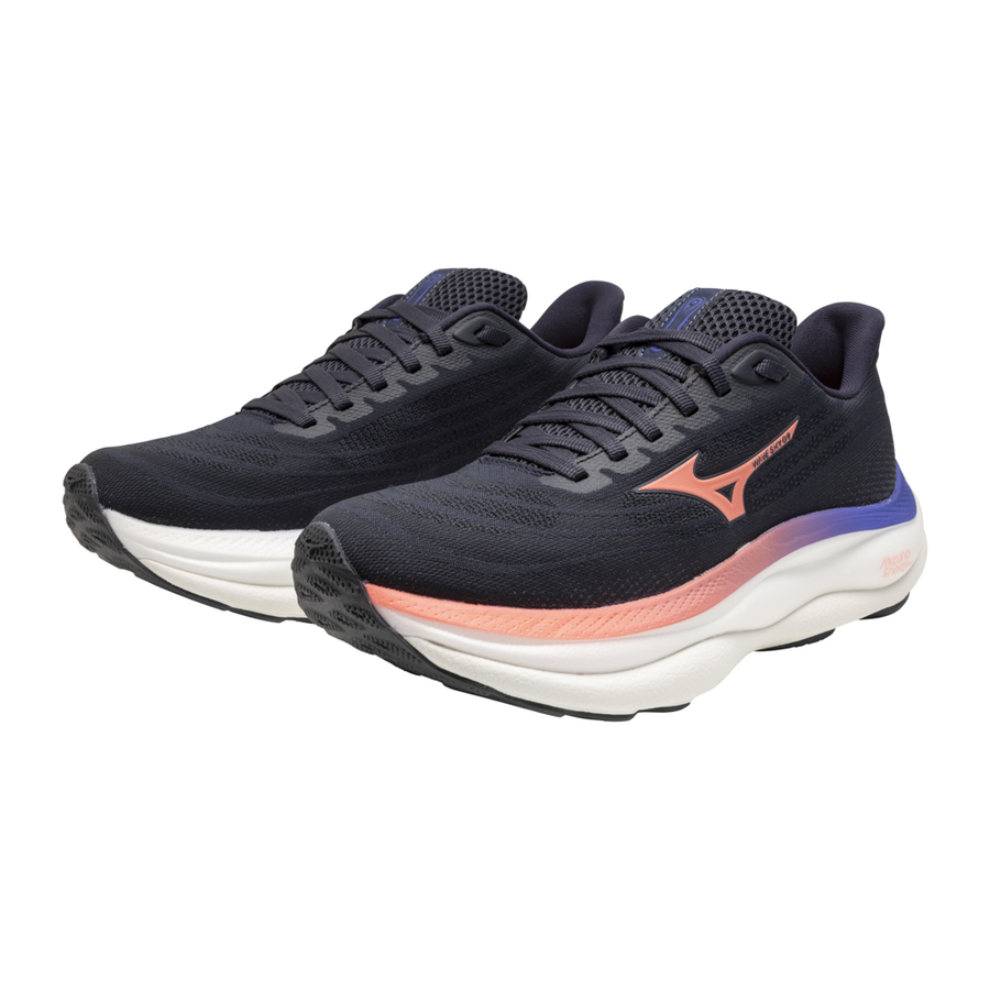 Mizuno WAVE SKY 9 Odyssey Gray/Striking Coral/Iris Bloom